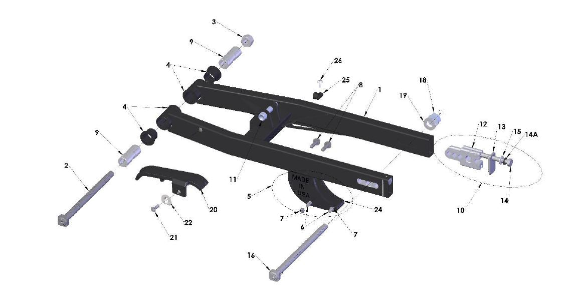 BOLT - TITANIUM - SWINGARM PIVOT and AXLE - CX50