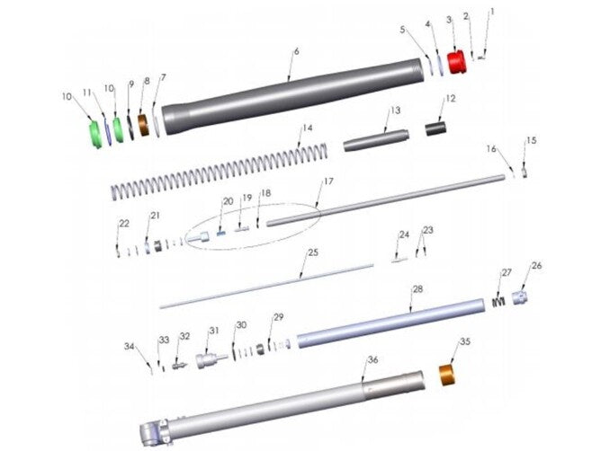 FORK LOWER COMPLETE BRAKE SIDE - HOLLOW AXLE