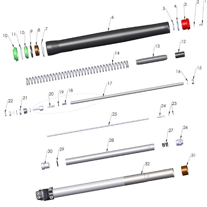 FORK ADJUSTMENT SCREW TOP - SHORT